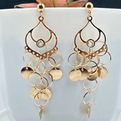 Golden Glamour Drop Earrings