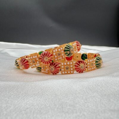 Royal Meenakari Pearl Bangle