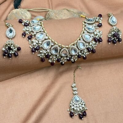 Kundan Necklace Set Red