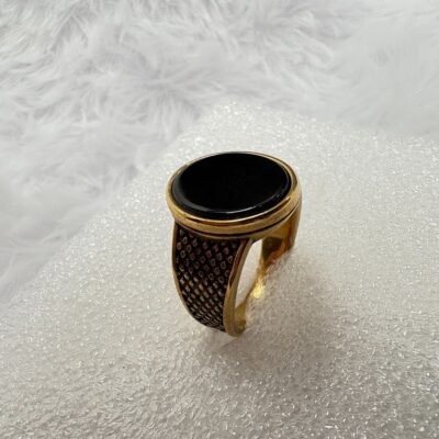 Black Onyx Gold Signet Ring