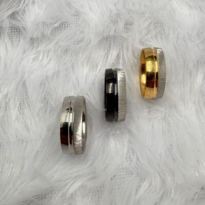 3 - Color Matt Rings Color : Black | Silver | Gold, Size : 8 | 9 | 10