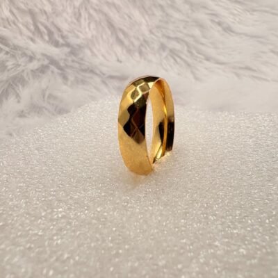 Golden Textured Open Band Ring