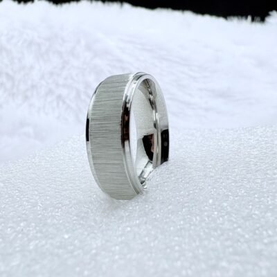 Brushed Silver Band Ring