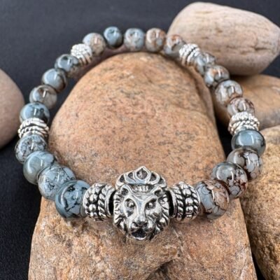 Majestic Marble Lion Bracelet