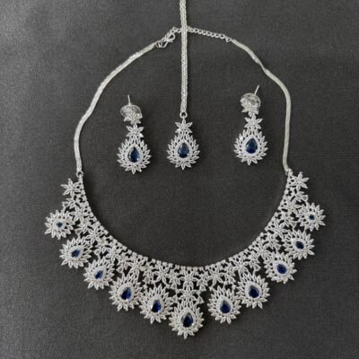Midnight Sparkle American Diamond Necklace Set