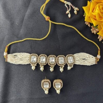 Pearl Royalty Polki Kundan Choker Set
