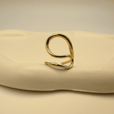 Golden Loop Spiral Adjustable Ring