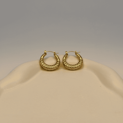 Golden Woven Hoop Anti-Tarnish Earrings