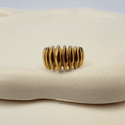 Golden Ridge Texture Adjustable Ring