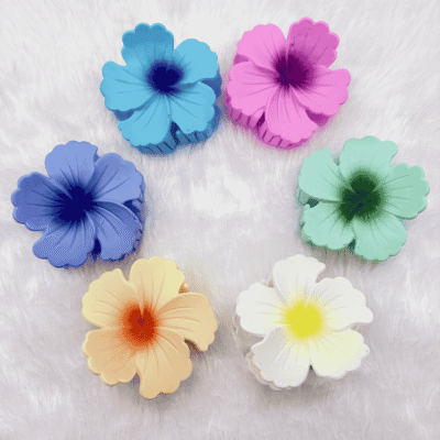 Colorful Hibiscus Flower Hair Claw Clips – Any Color