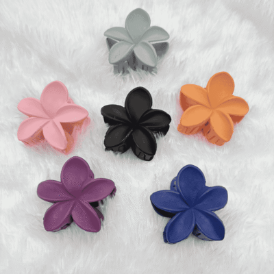 Matte Finish Plumeria Flower Hair Claw Clip – Any Color